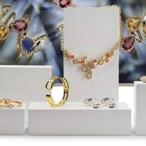 Solid Wood Minimalism Style Jewelry Display Stand Showcase Jewelry Organizer